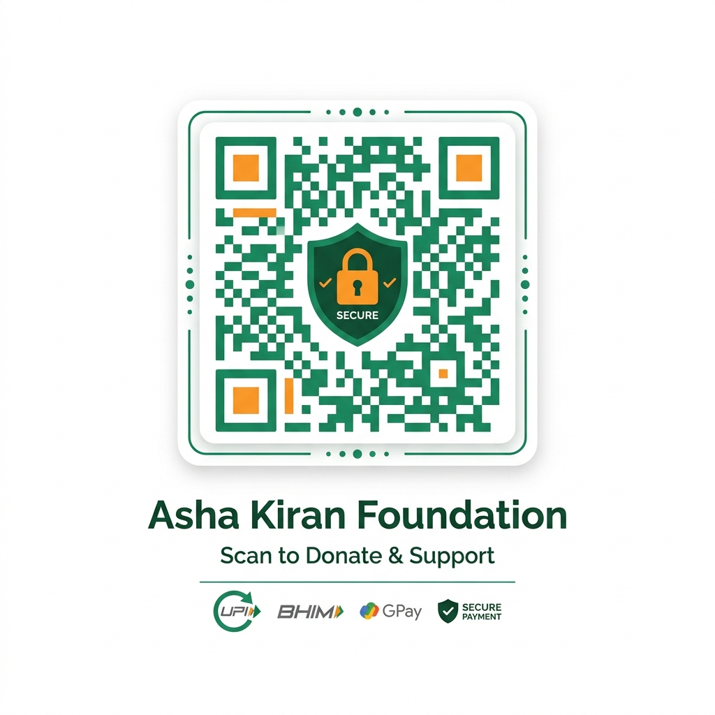 Mock UPI QR Code for Raibasi Foundation