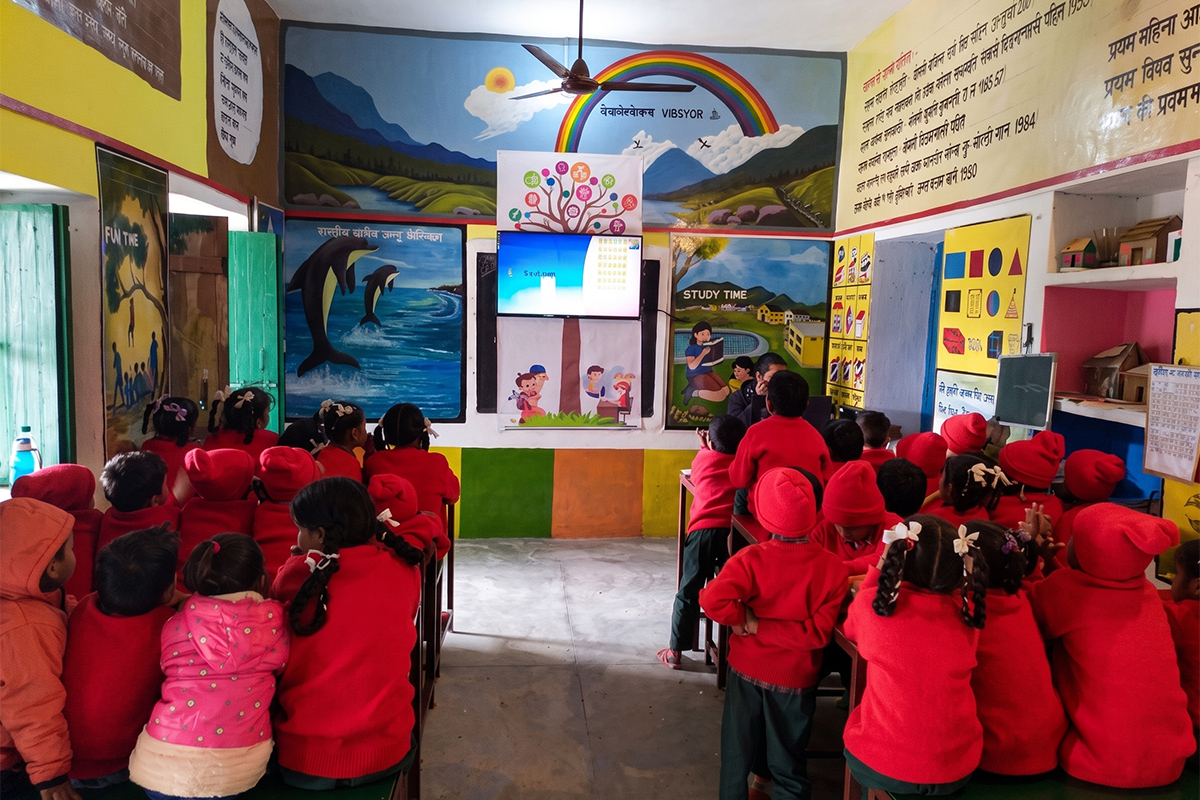 Smart classroom at Dharkot primary school
